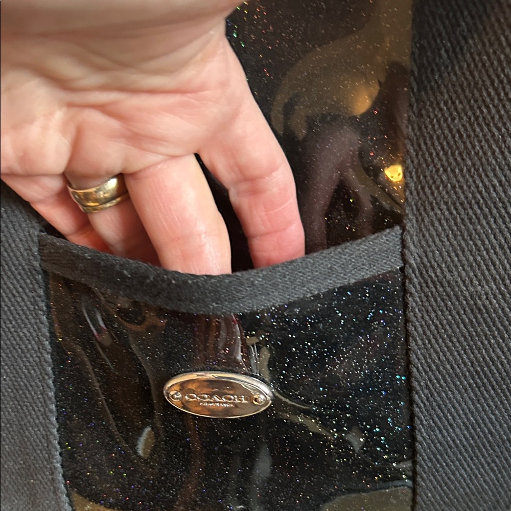 Coach Black Glitter Clear Tote - Picture 3 of 15